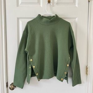 J. Crew Olive Quilted Sweater